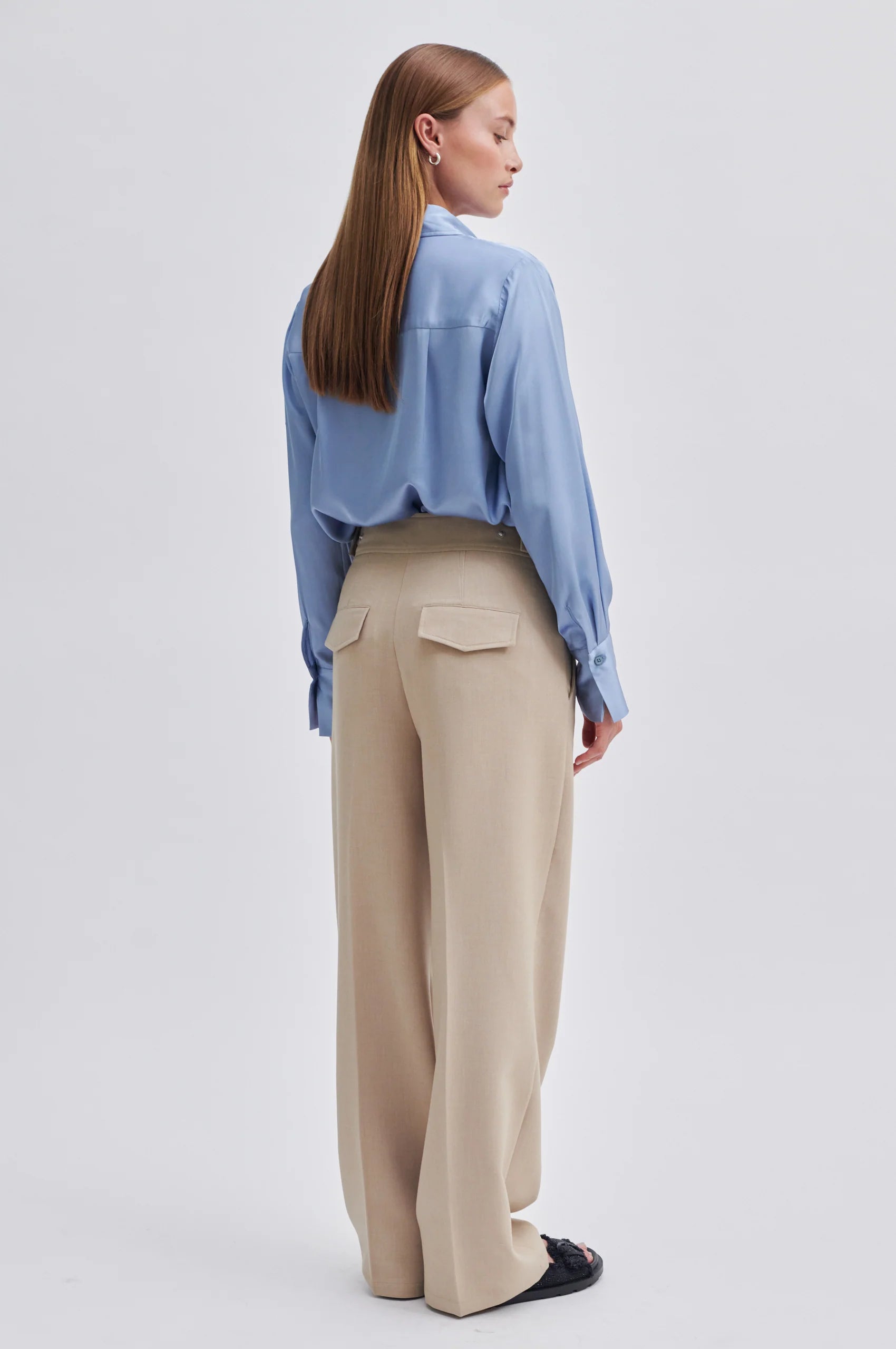 Second Female Galla Classic Shirt Ashley Blue - hvittrad.no