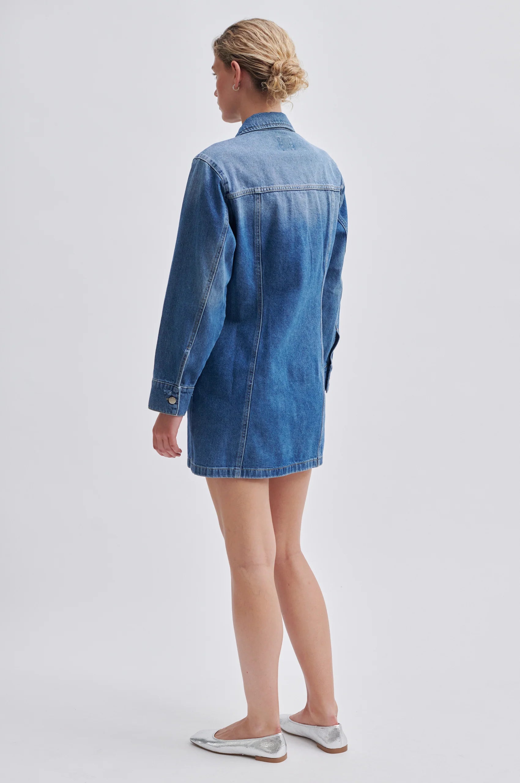 Second Female Kylie Dress Denim Blue - hvittrad.no