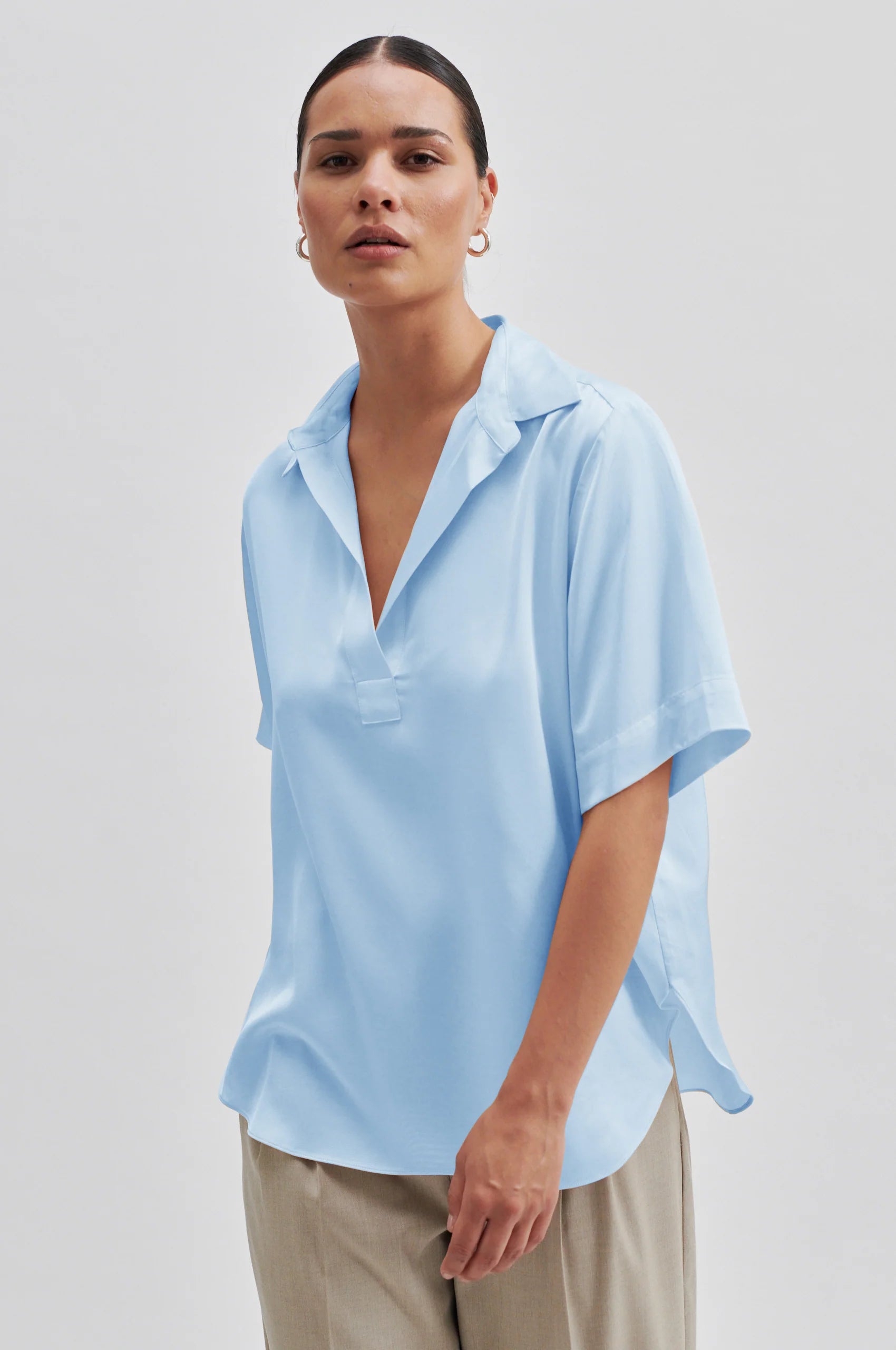 Second Female Bardi Blouse Ice Water - hvittrad.no