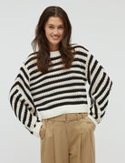 Mbym Atarah-M Kylo Knit Black Sugar Stripe - hvittrad.no