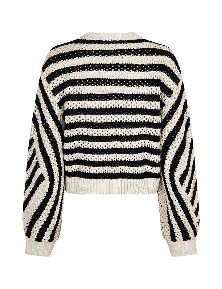 Mbym Atarah-M Kylo Knit Black Sugar Stripe - hvittrad.no