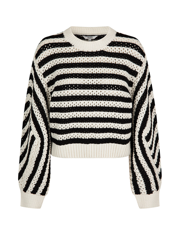 Mbym Atarah-M Kylo Knit Black Sugar Stripe - hvittrad.no