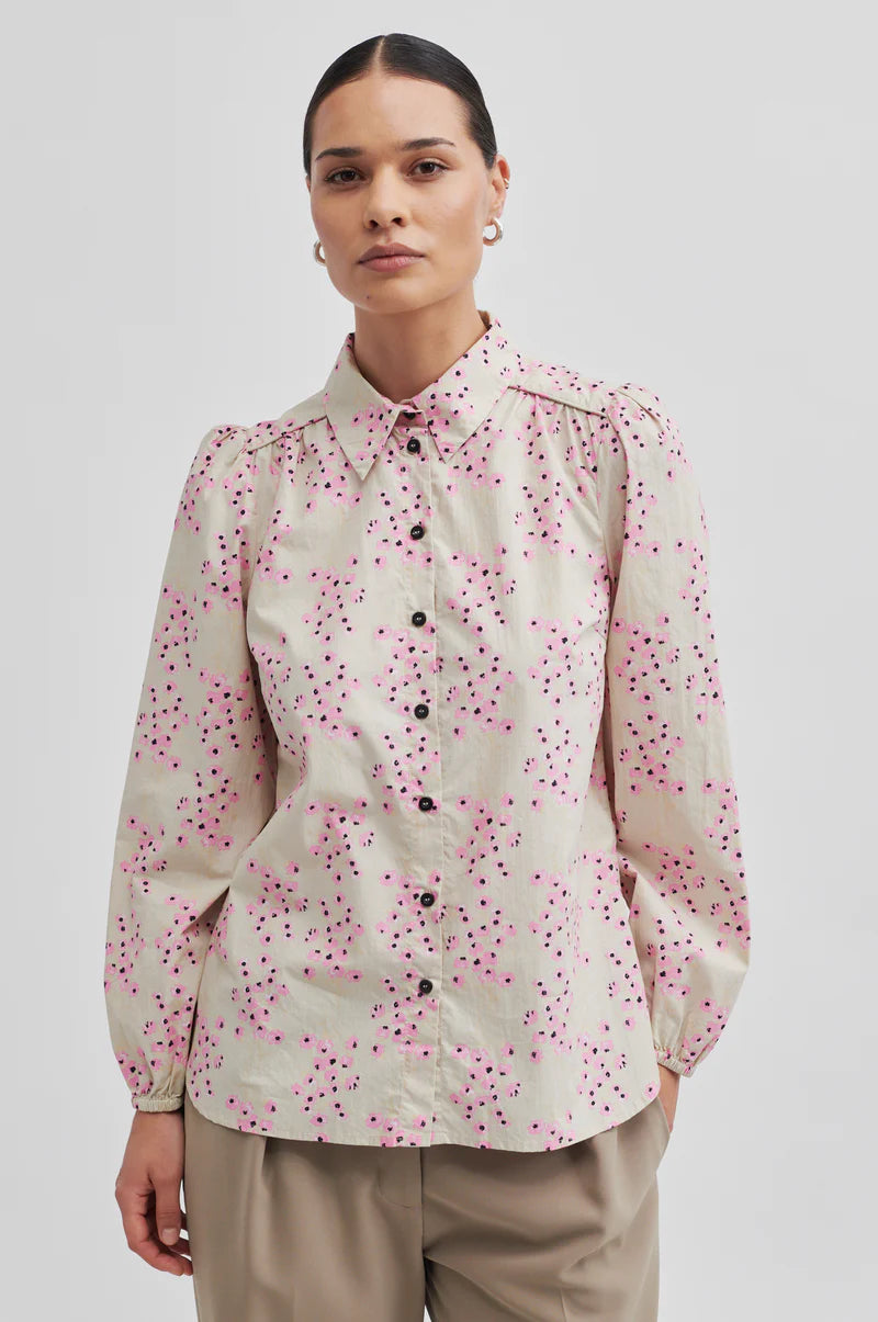 Second Female Claud Shirt Begonia Pink - hvittrad.no