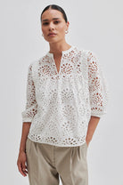 Second Female Stefanie Blouse White - hvittrad.no