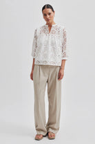 Second Female Stefanie Blouse White - hvittrad.no