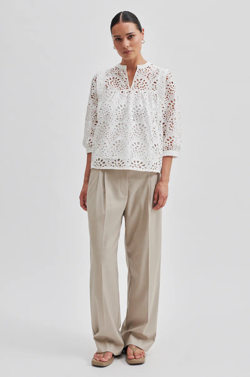Second Female Stefanie Blouse White - hvittrad.no