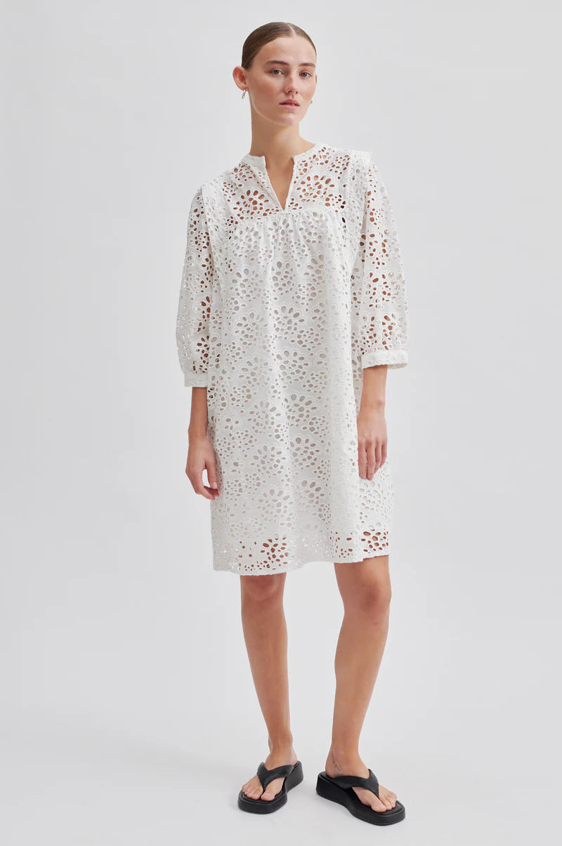 Second Female Stefanie Dress White - hvittrad.no