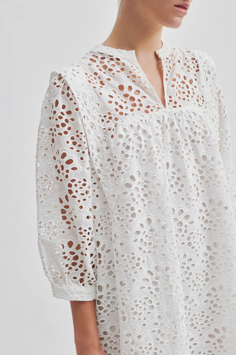 Second Female Stefanie Dress White - hvittrad.no