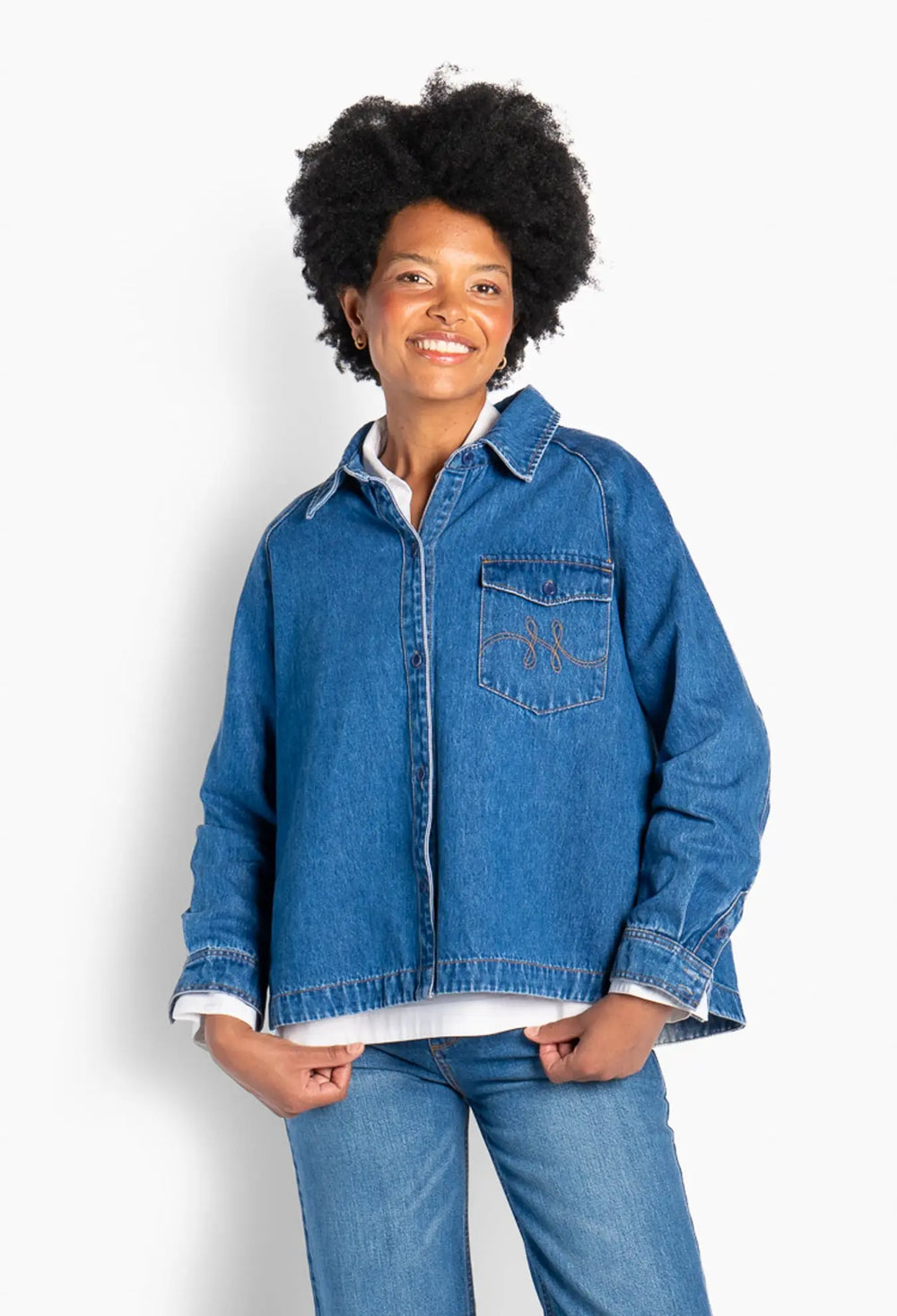Kylie Shirt Medium Wash Blue Denim