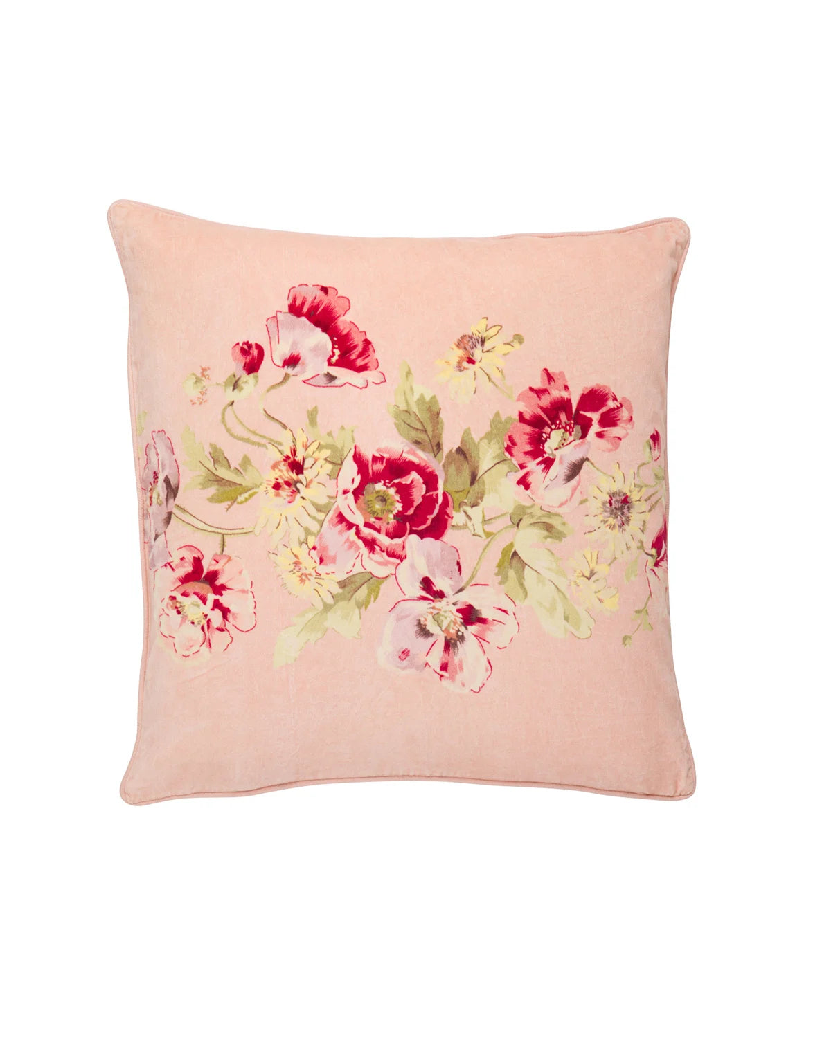 Cushion Cover Velvet 60x60cm Pink Flower Vine
