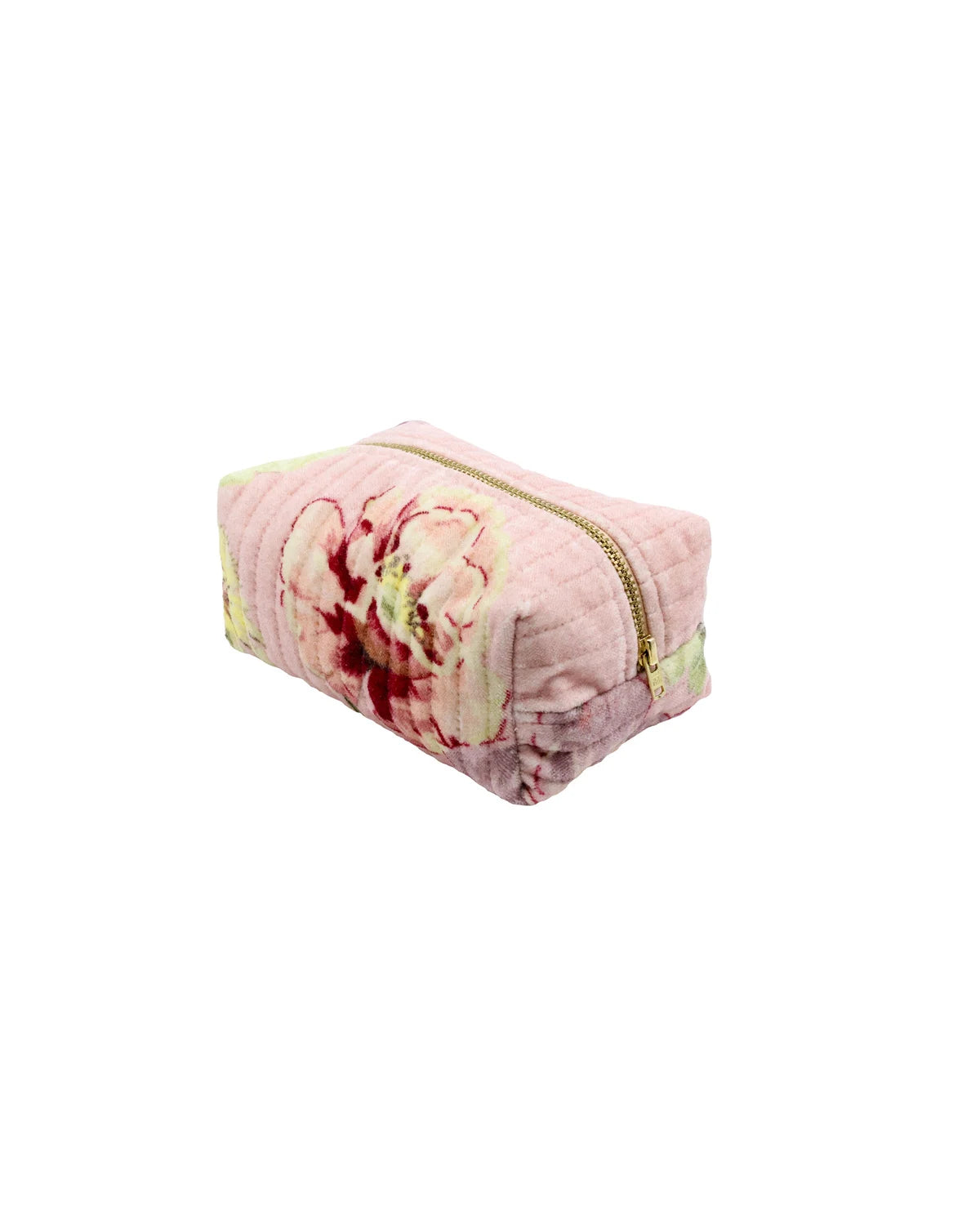 byTiMo Makeup Bag Velvet Pink Flower Vine - hvittrad.no