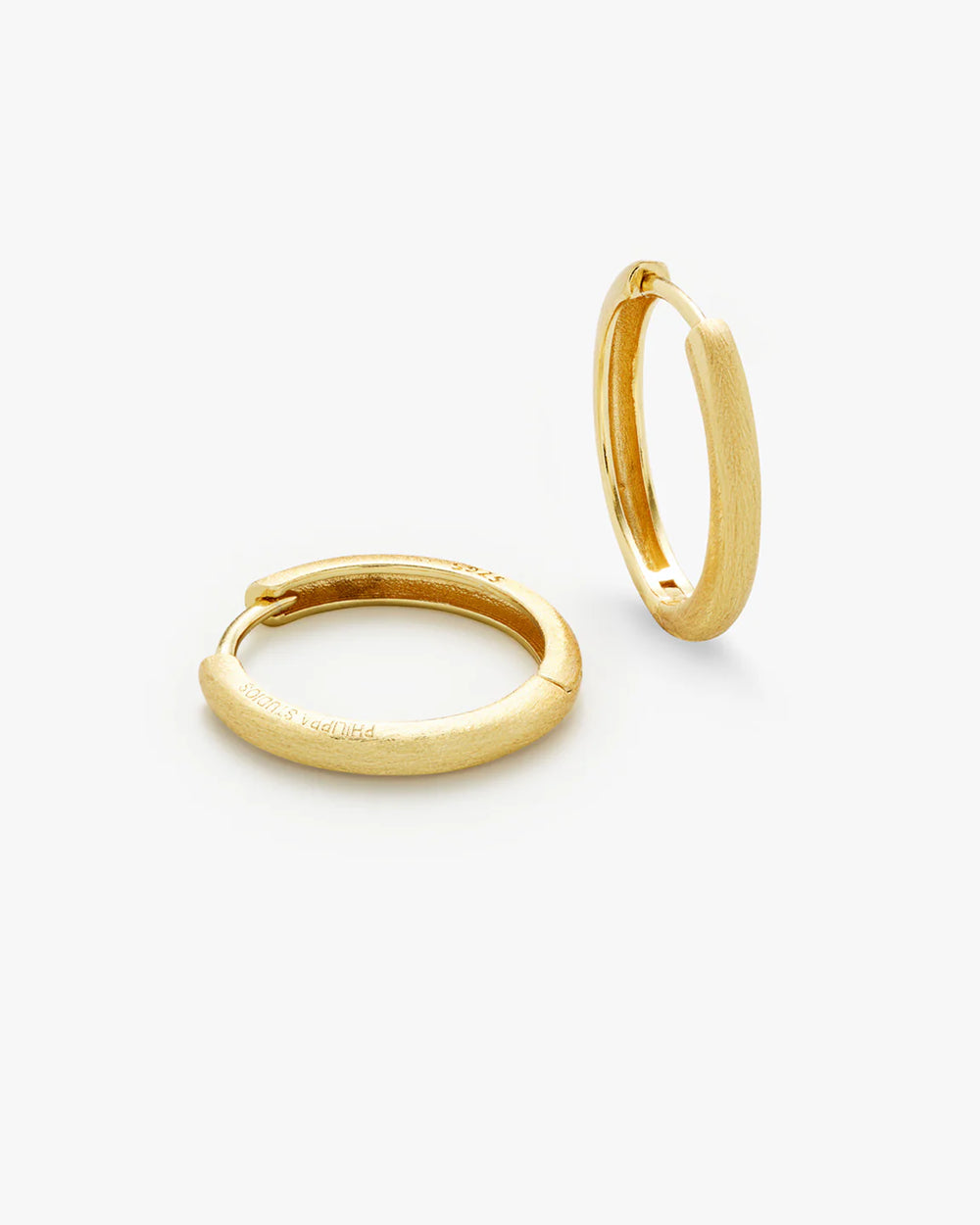 Classic Satin Hoops Large Gold