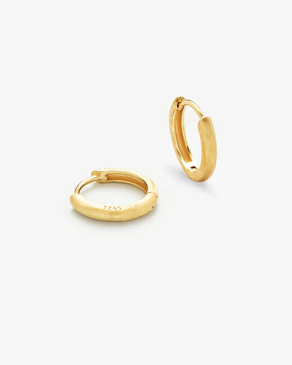 Classic Satin Hoops Medium Gold
