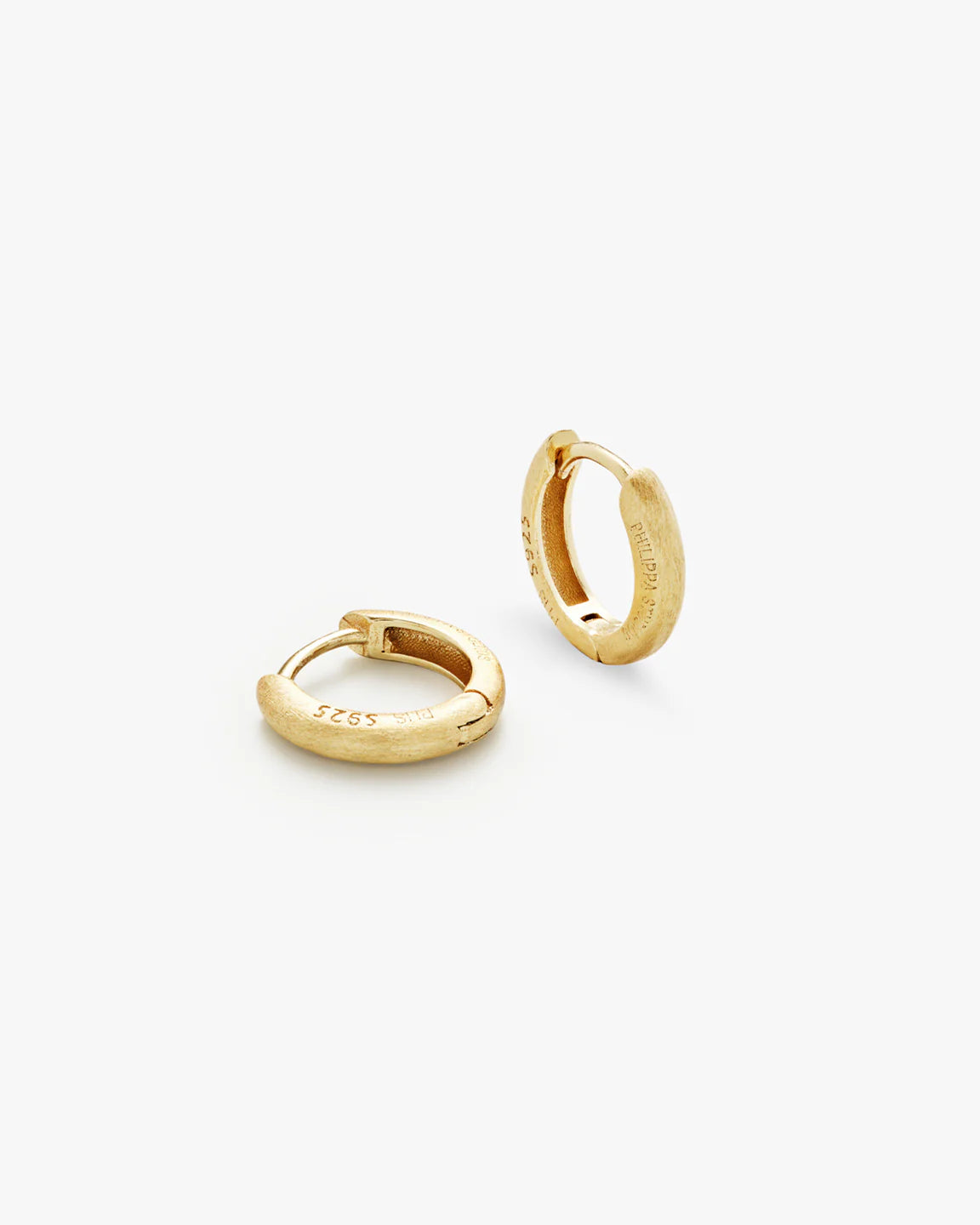 Philippa Studios Classic Satin Hoops Small - hvittrad.no
