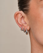 Philippa Studios Dome Hoops Large Silver - hvittrad.no