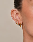 Philippa Studios Dome Hoops Medium Gold - hvittrad.no
