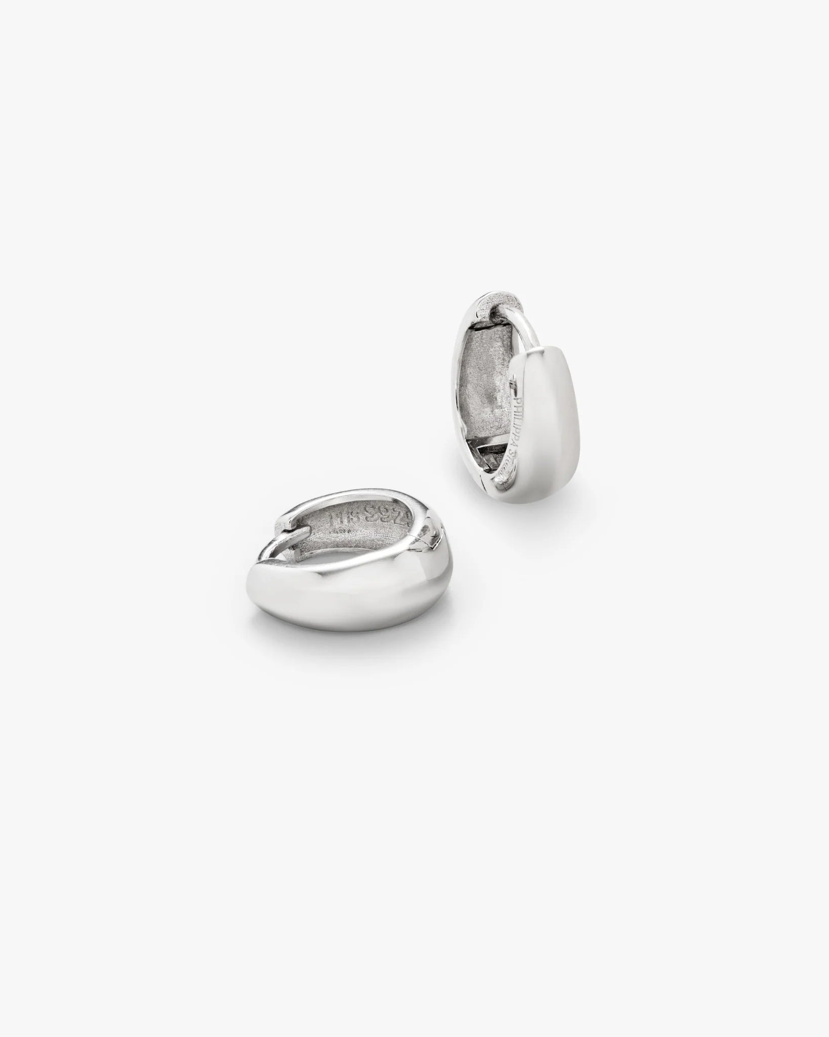 Philippa Studios Dome Hoops Small Silver - hvittrad.no