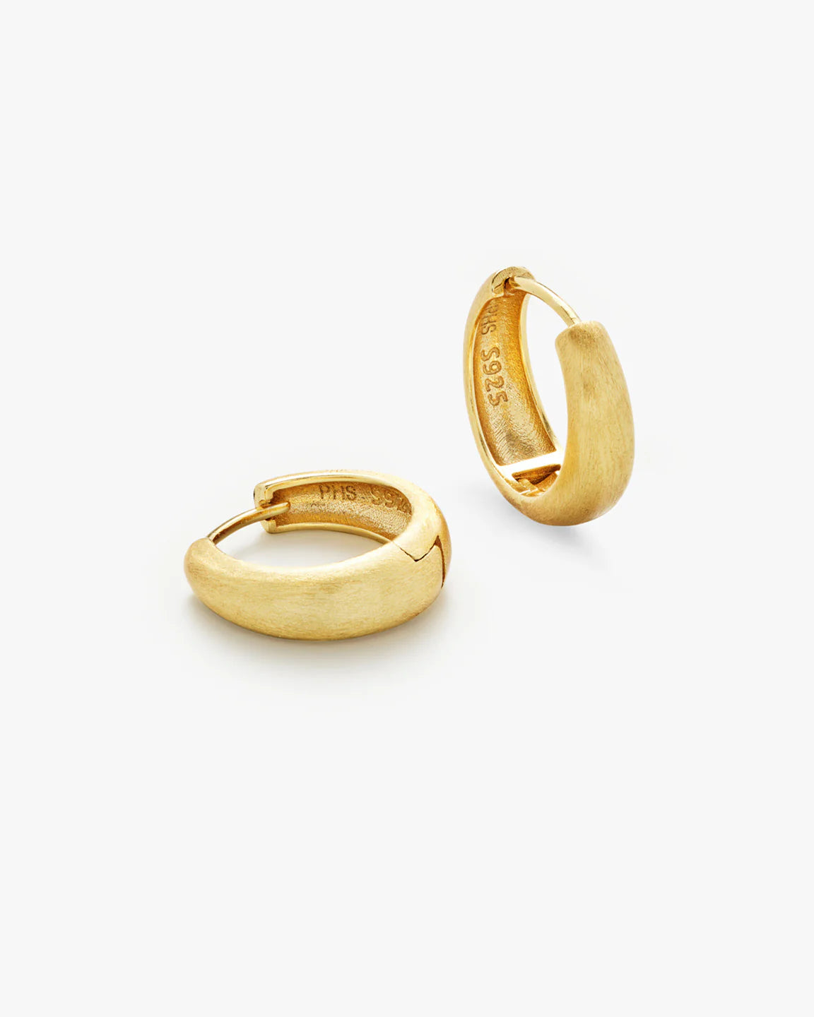 Philippa Studios Dome Satin Hoops Medium - hvittrad.no