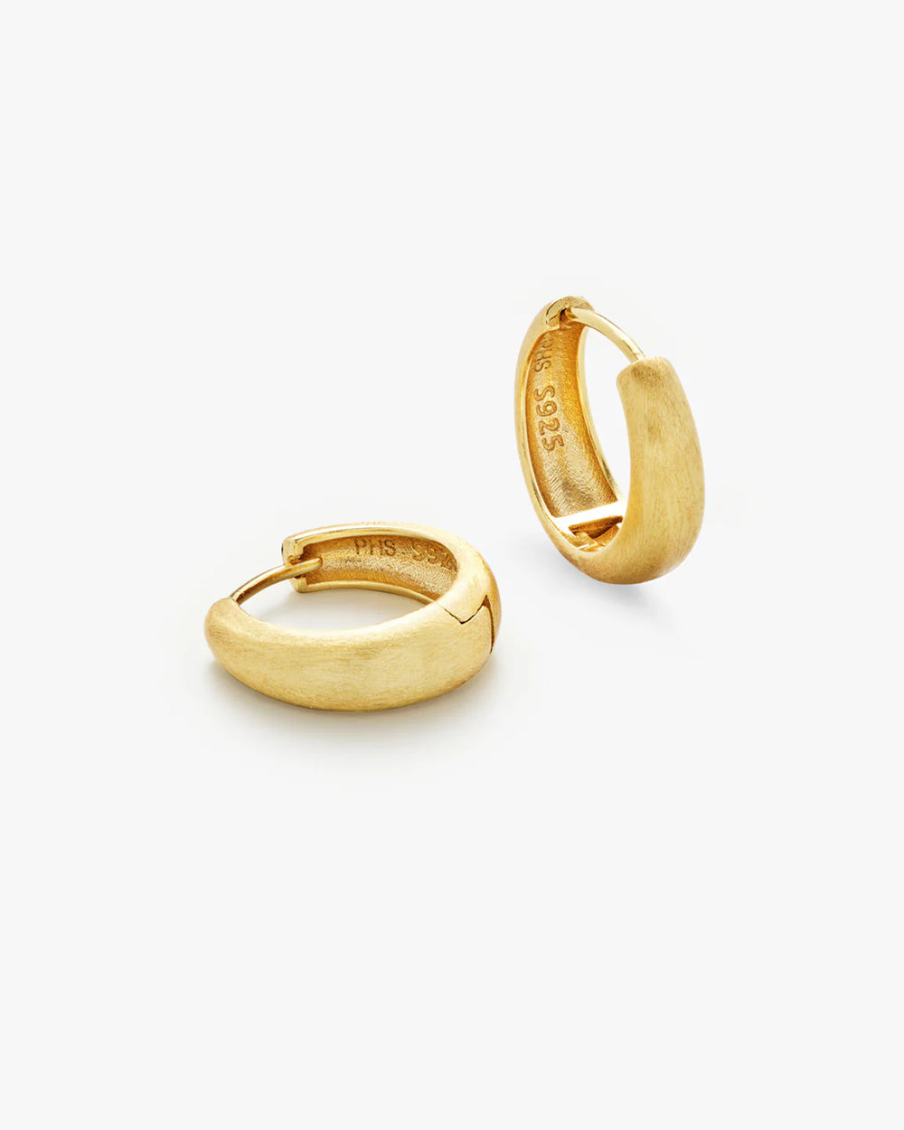 Dome Satin Hoops Medium Gold