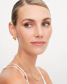 Philippa Studios Dome Satin Hoops Medium - hvittrad.no
