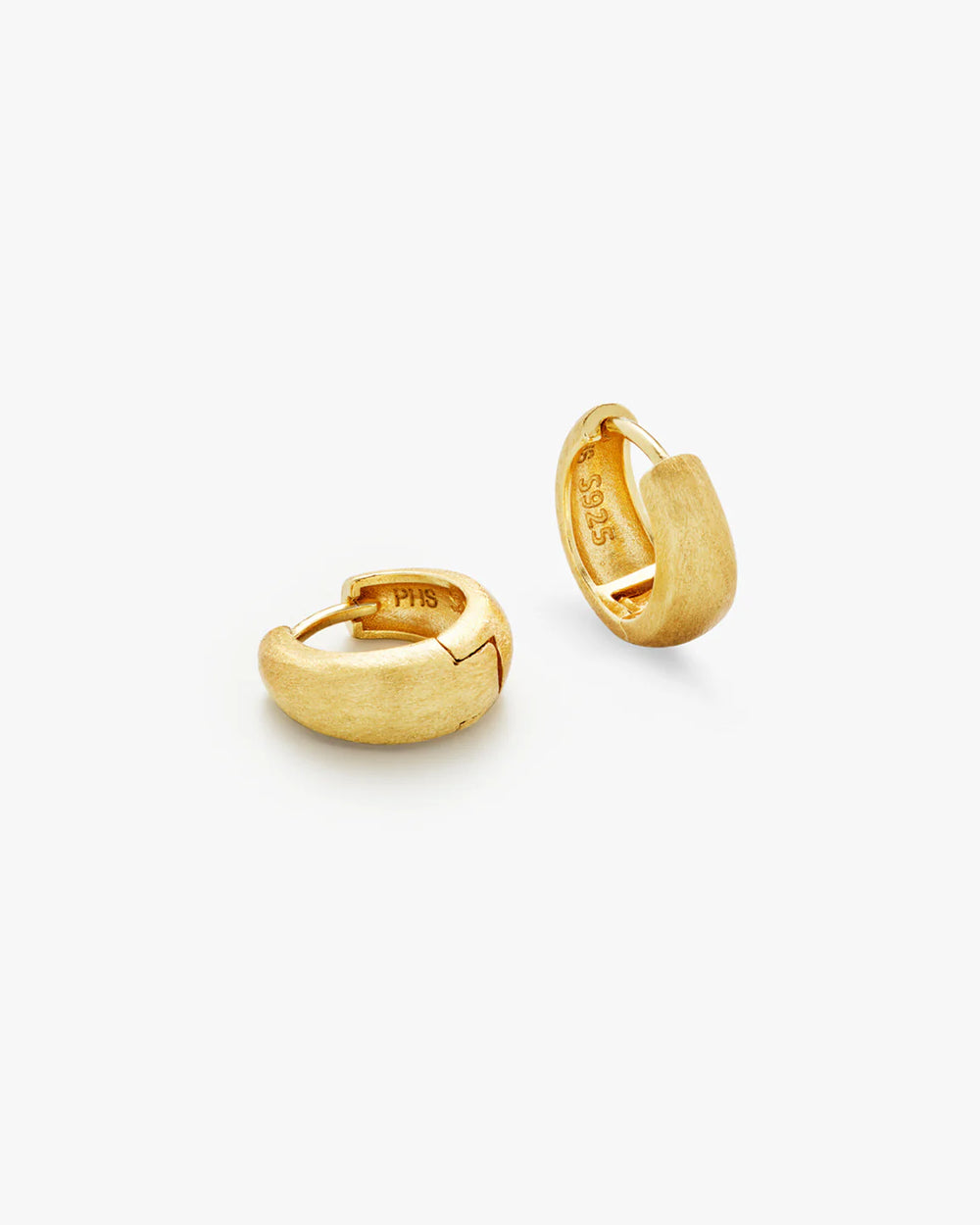 Dome Satin Hoops Small Gold