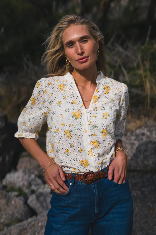 Eivor 2/4 Shirt AOP M Yellow Flower