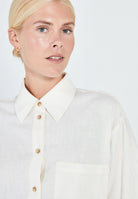 NORR Esma Short Shirt Off-White - hvittrad.no