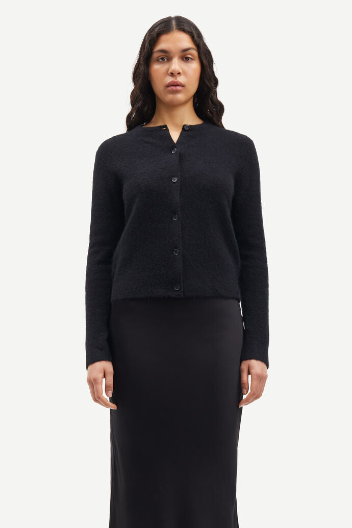 Samsøe Samsøe Nor Short Cardigan 7355 Black - hvittrad.no