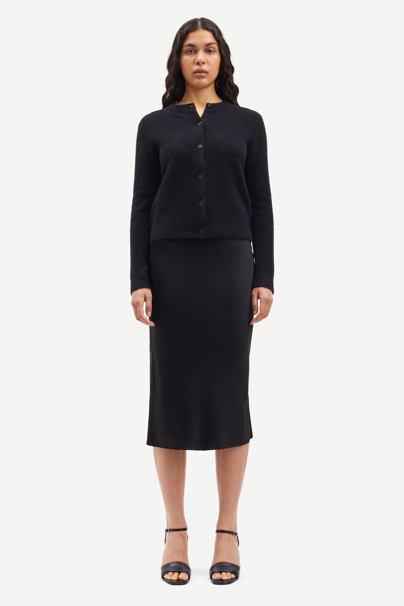 Samsøe Samsøe Nor Short Cardigan 7355 Black - hvittrad.no