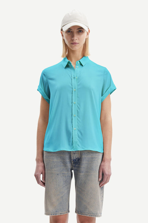 Majan SS Shirt 9942 Blue Topaz