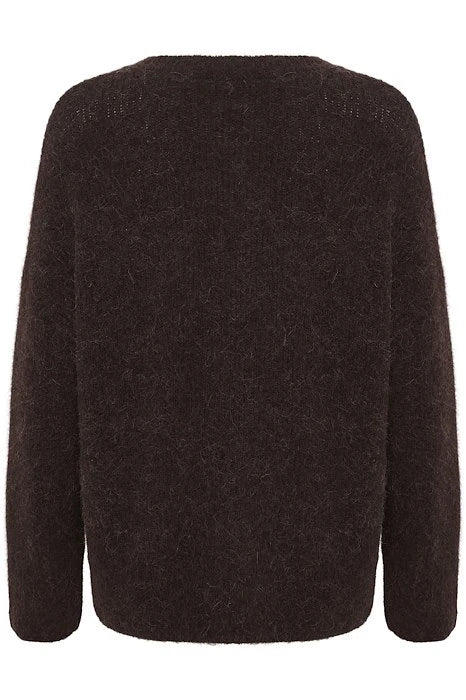 AlphaGZ V-Pullover Deep Brown Melange