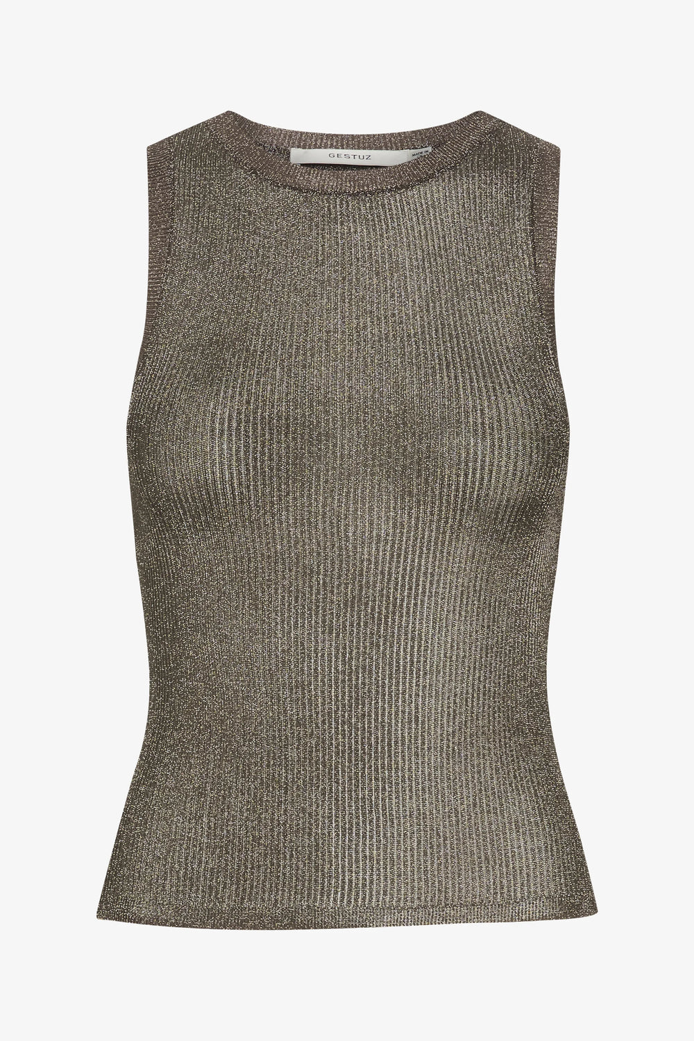 SilviGZ Rib Ls Top Warm Grey Metallic