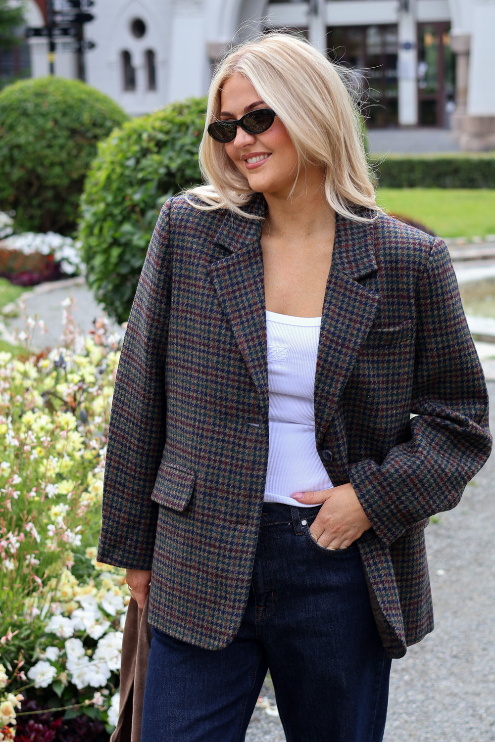 Solvej Wool Blazer Multi Houndstooth