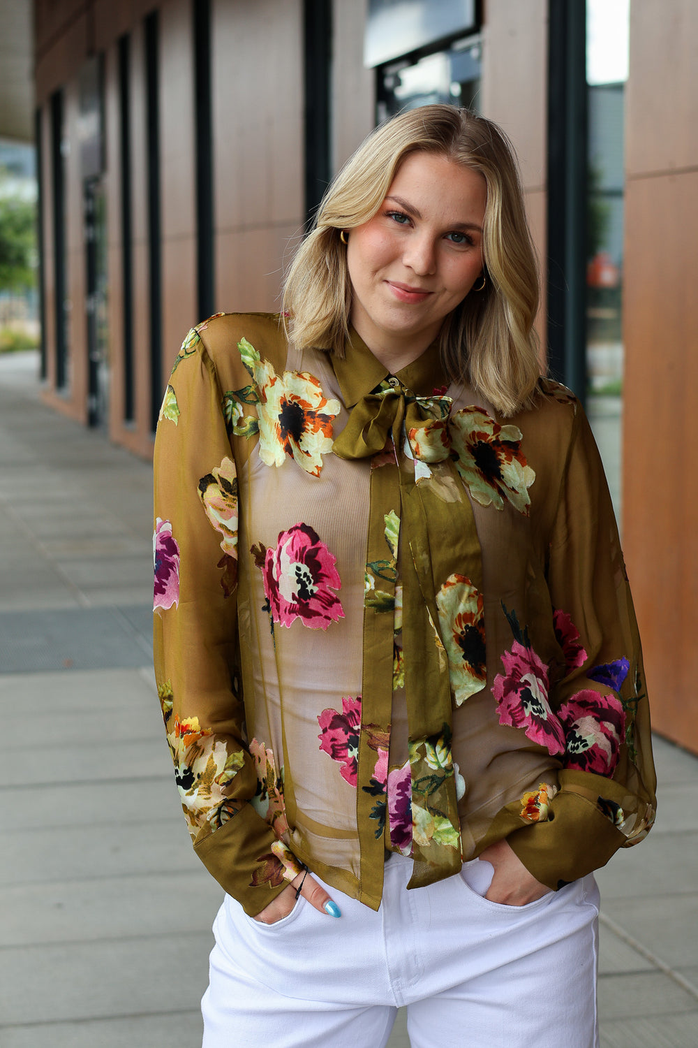 GZDarcia P Shirt Olive Green Flower