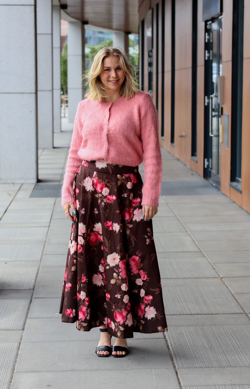 Hairy Knit Jacket Pink