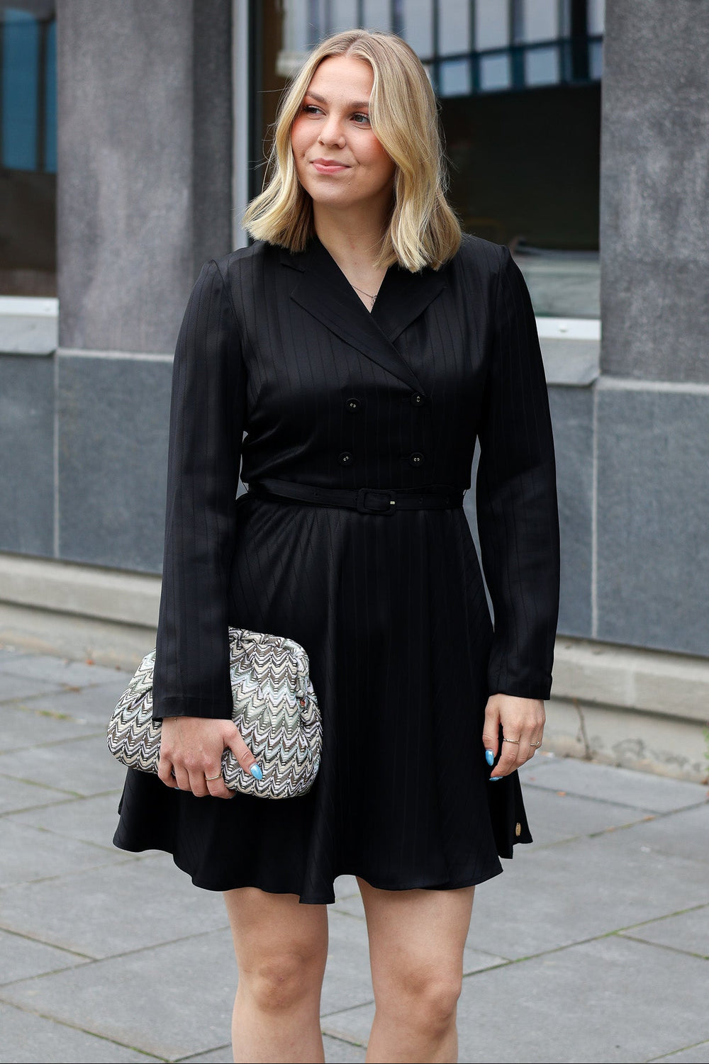 Tailored Mini Dress Black