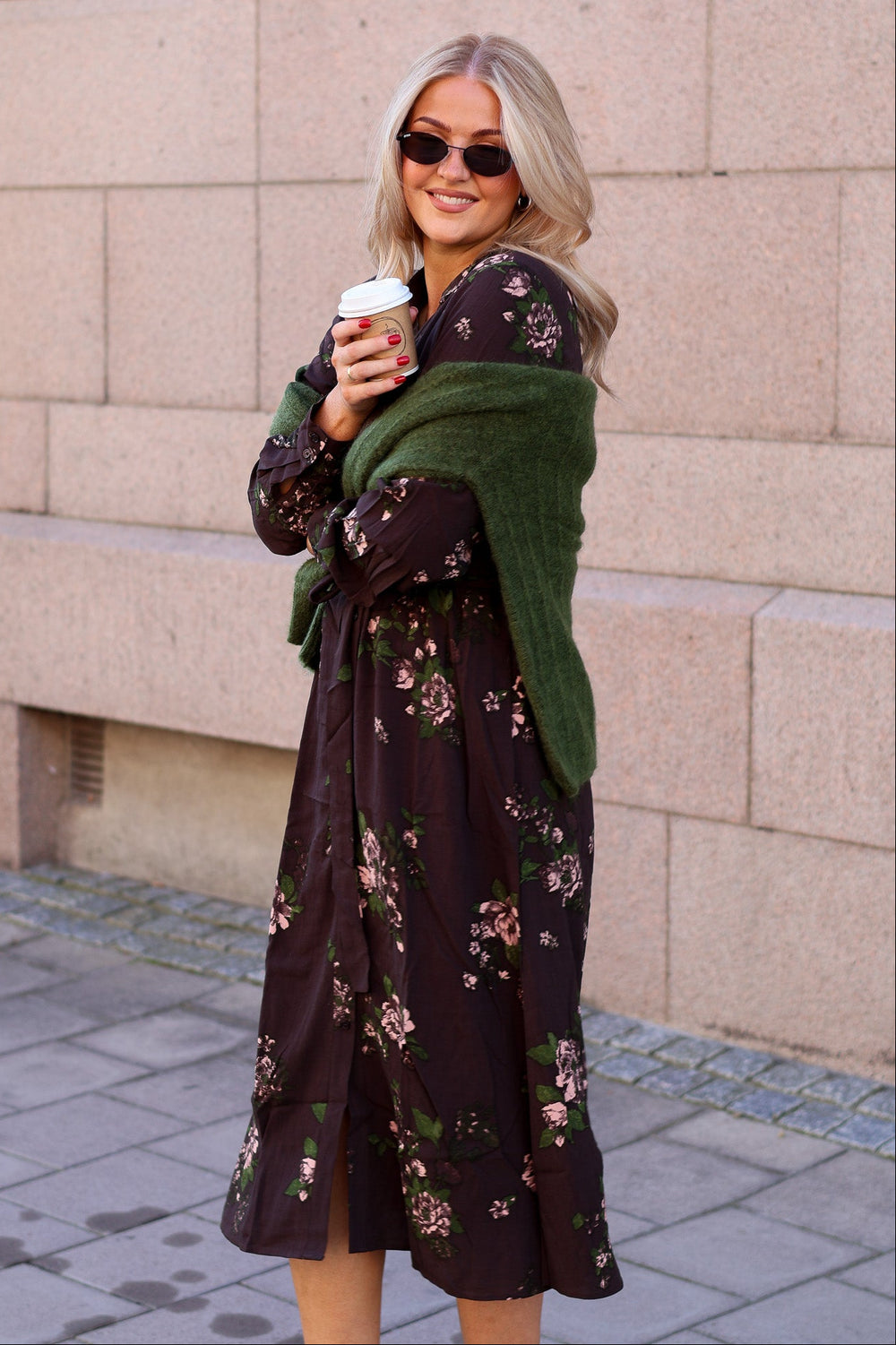 Irene Shirt Dress AO Misty Rose Flower