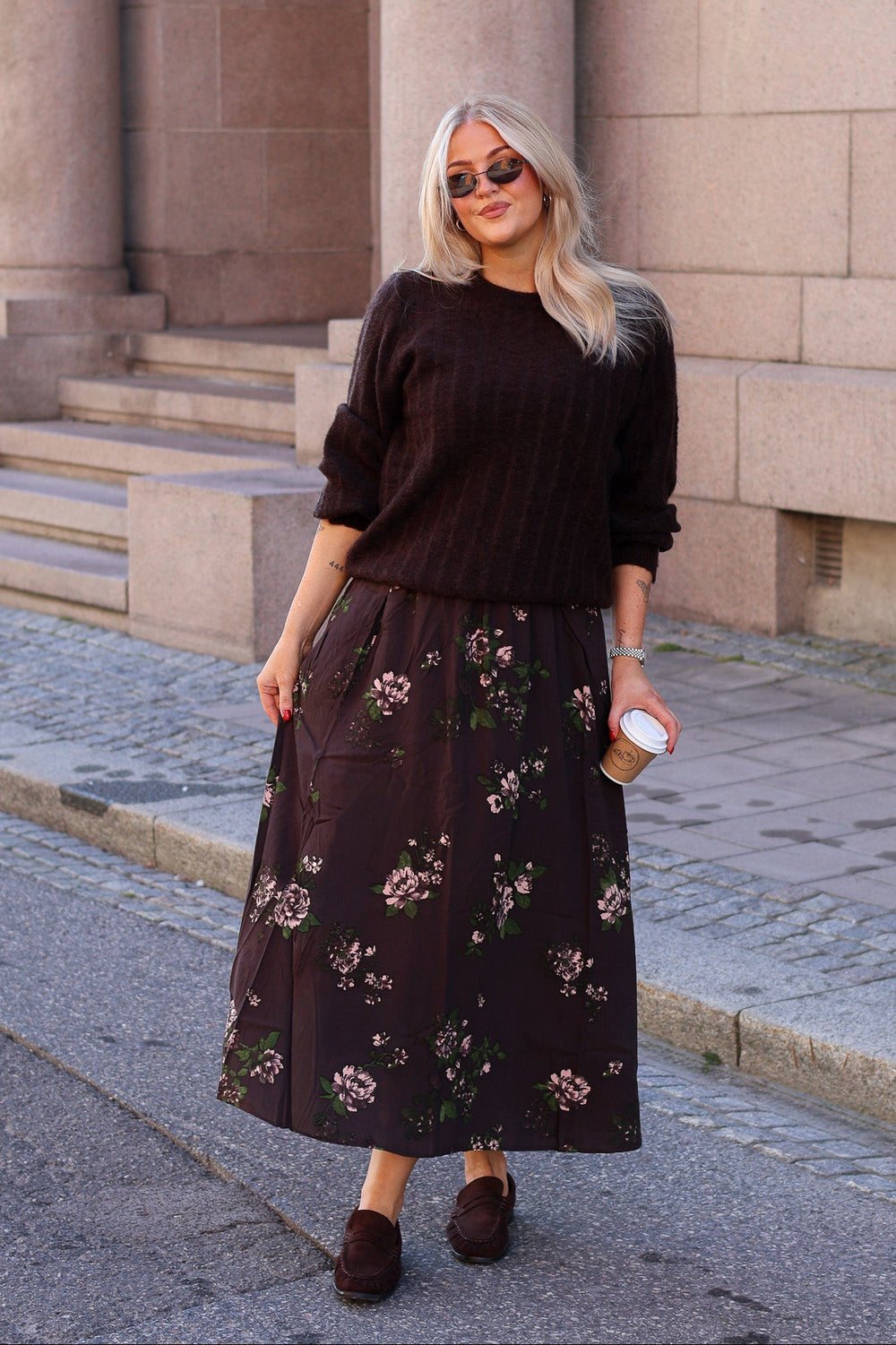 Irene HW Skirt AOP Misty Rose