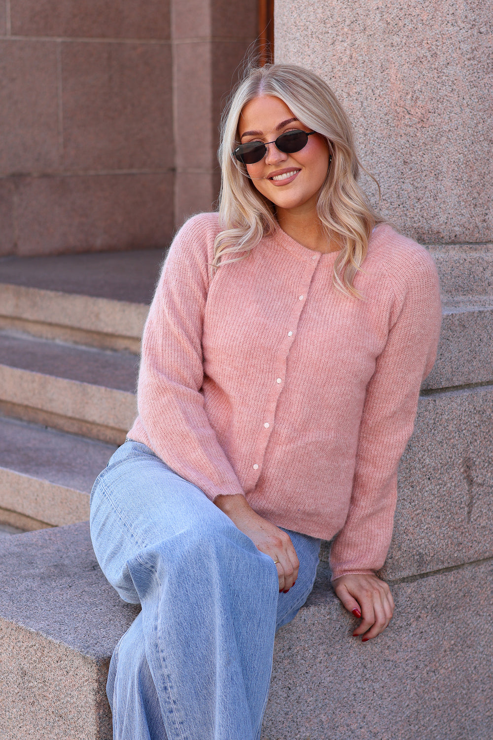 Amalie Cardigan Misty Rose