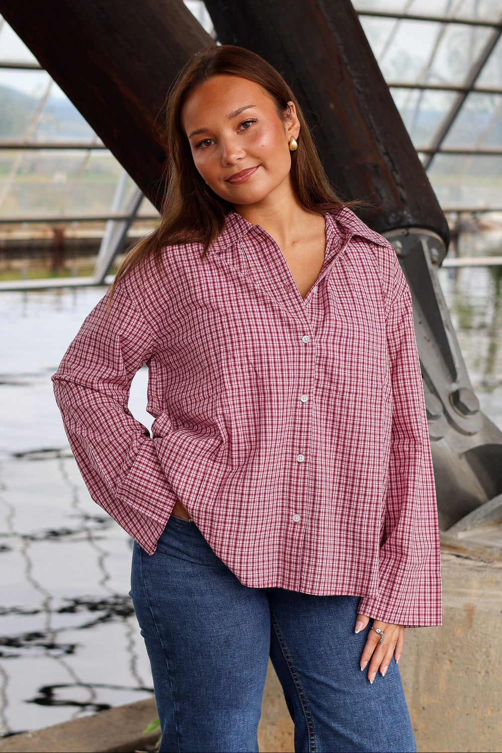 Tinsi Check Shirt Pink/Wine Check