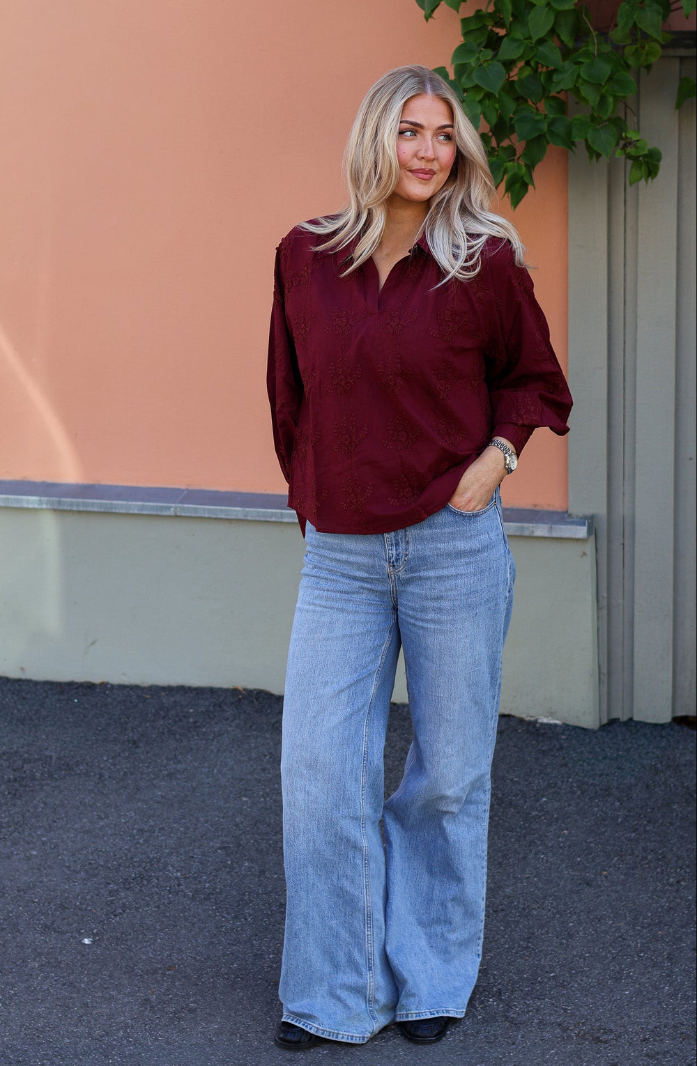 Camilla Top EMB Choco Truffle