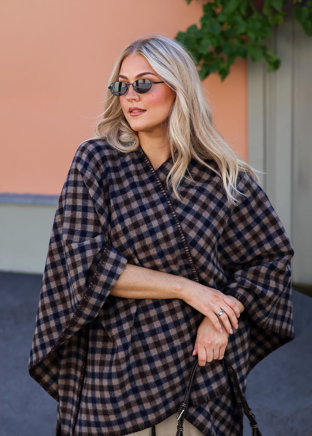 Tableau Poncho Brown Check