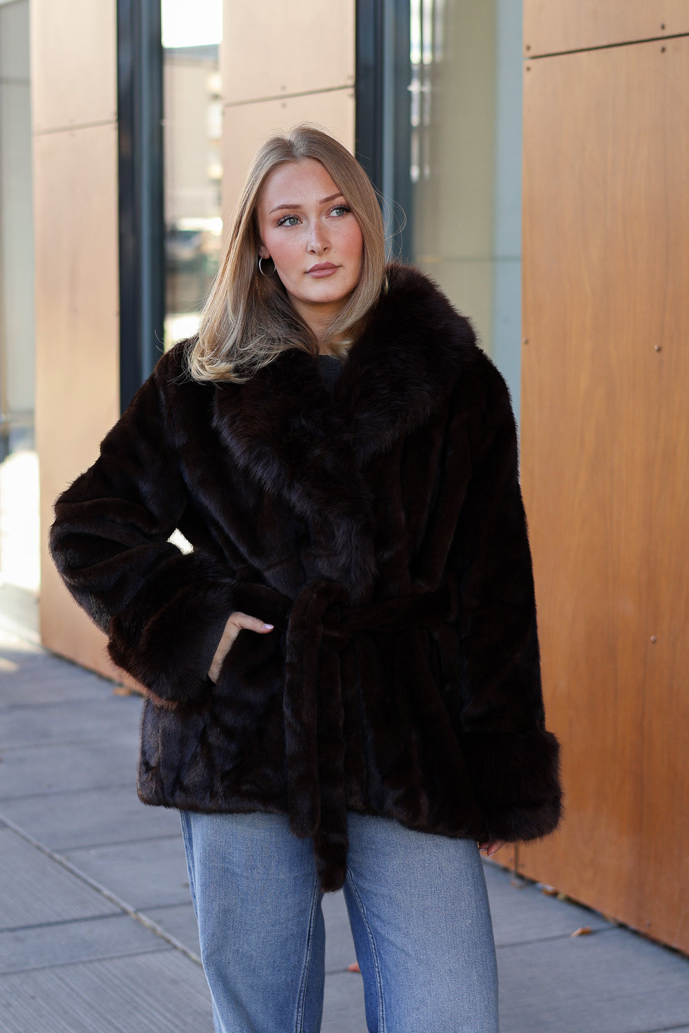 Velvet Fur Jacket Cocoa