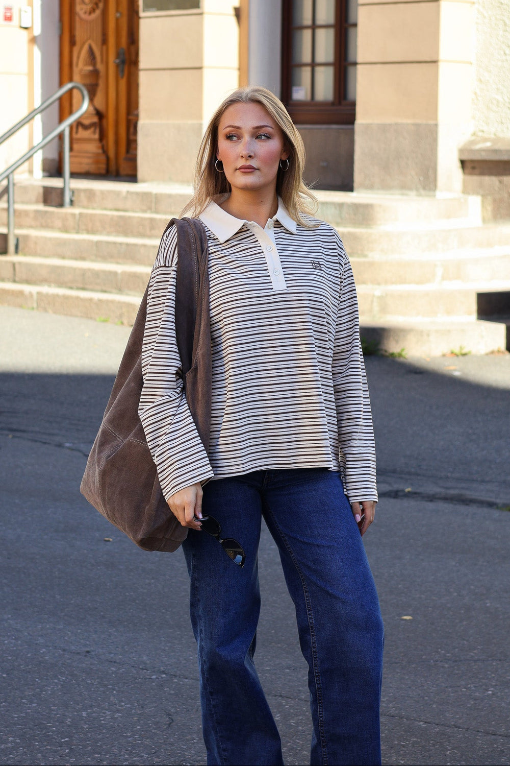Elmer Polo Shirt Brown Stripe