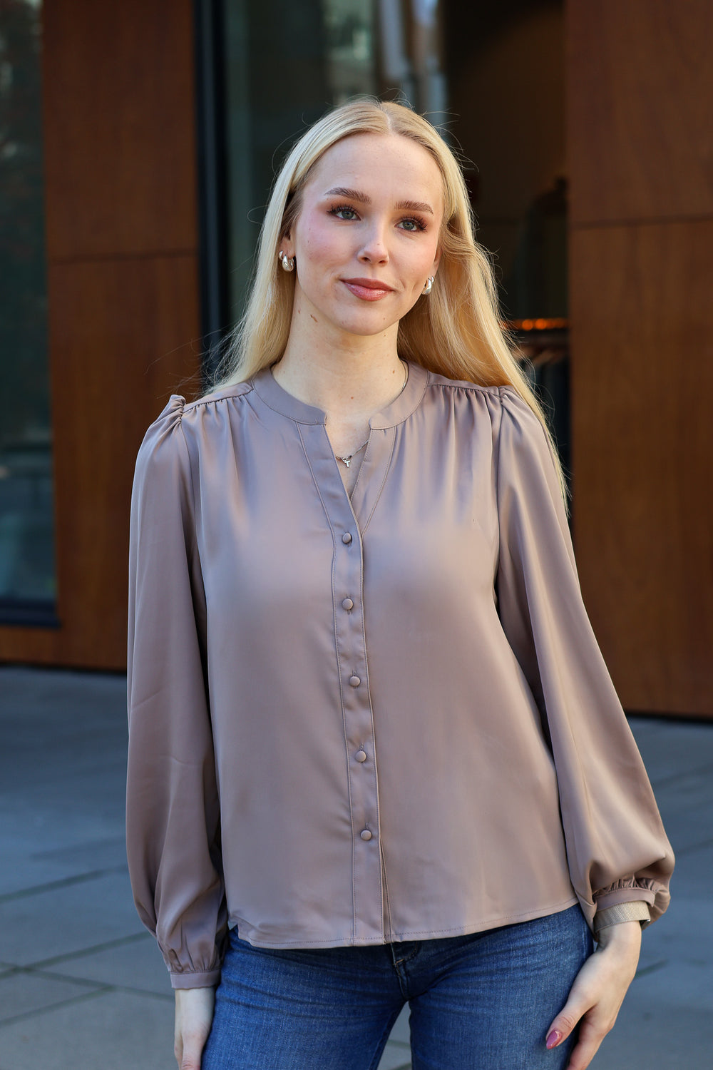 Trine Shirt Mocha Merinque