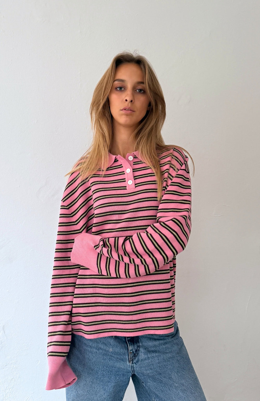 Adanne Polo Knit Pink/Bordeaux