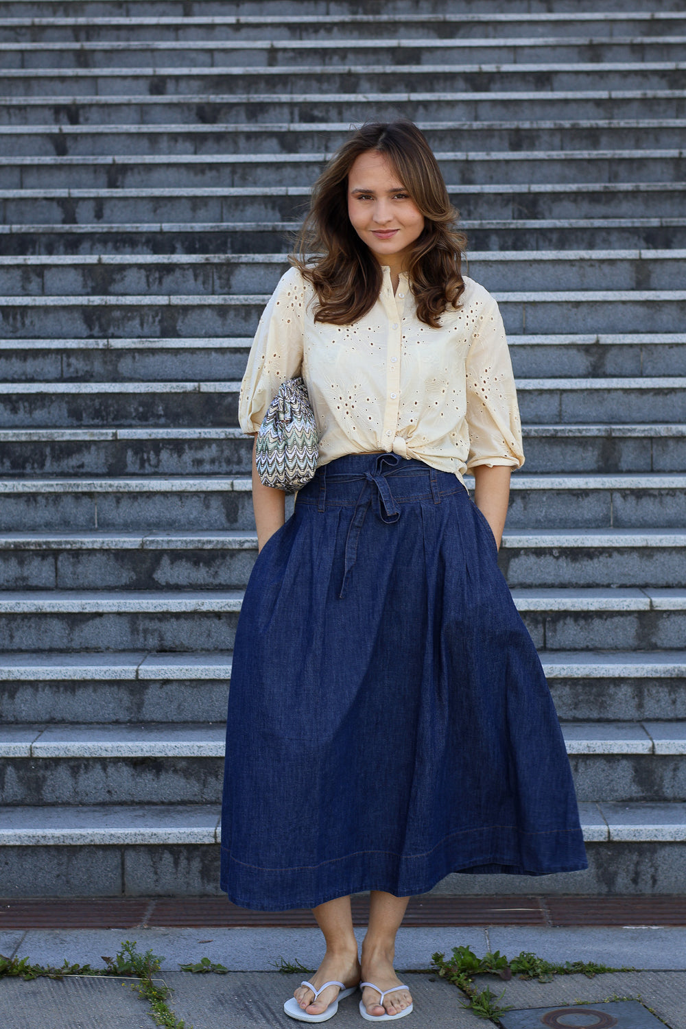 Evana Denim Skirt Blue Denim