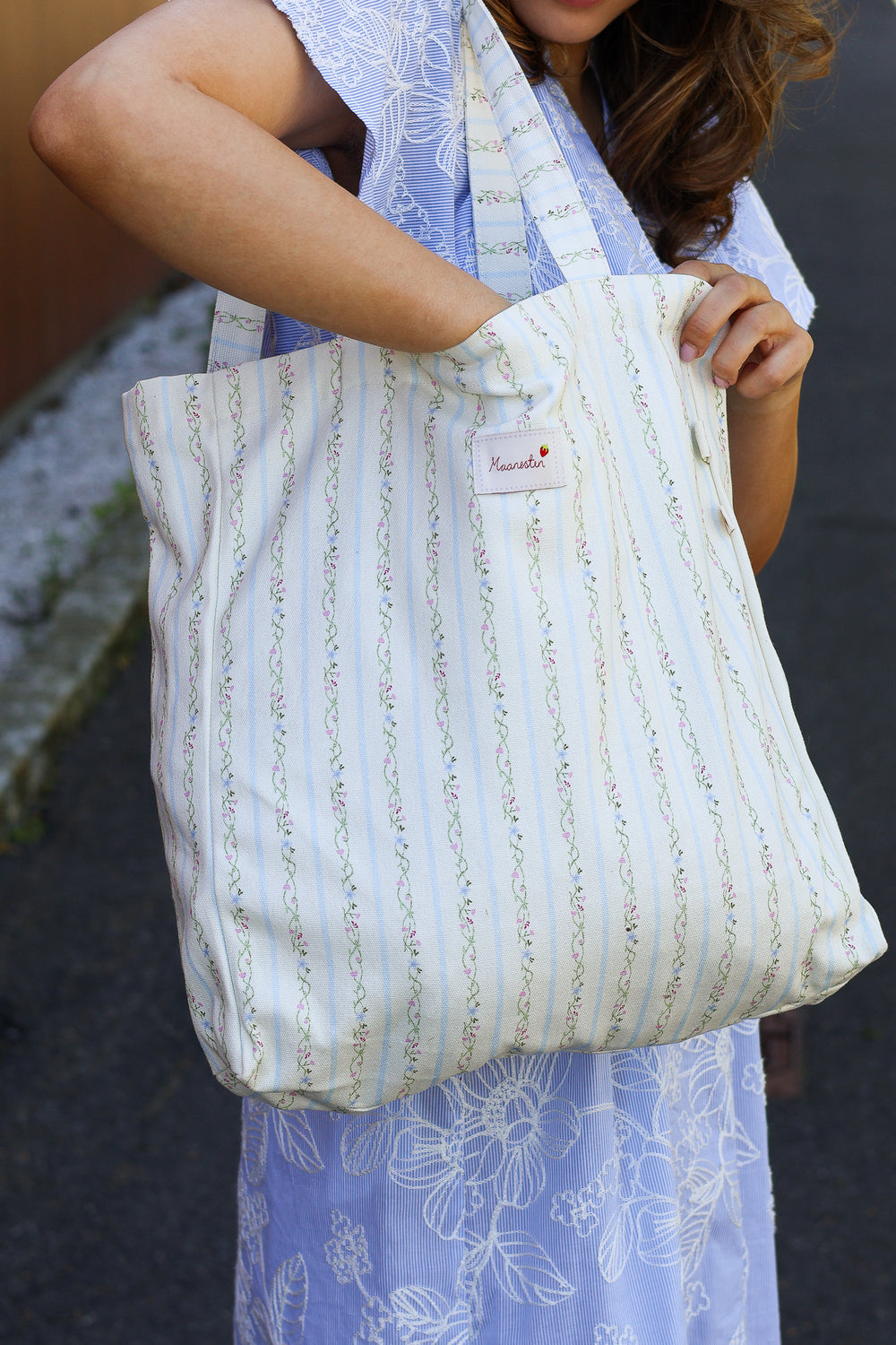 Canvas Totebag Summer Stripes Blue