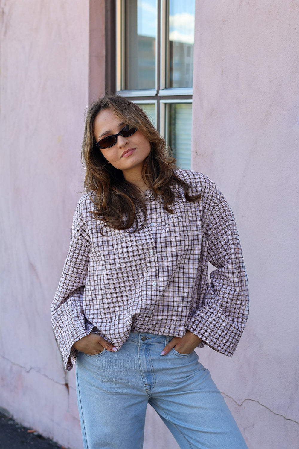 Tinsi Check Shirt Check Bordeaux/Beige