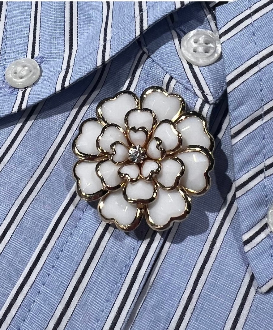 Flower Button Cover 1 pc White
